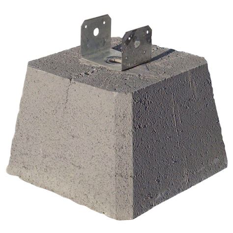 <strong>Concrete Pier Block with Metal Bracket</strong> (132)Supporting/mounting post for foundation or masonry walls; Weighs 50 lbs. . Concrete pier block with adjustable metal bracket lowe39s